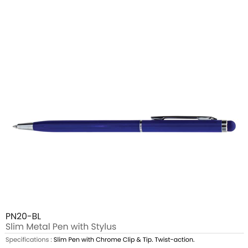 Slim Metal Pens with Stylus