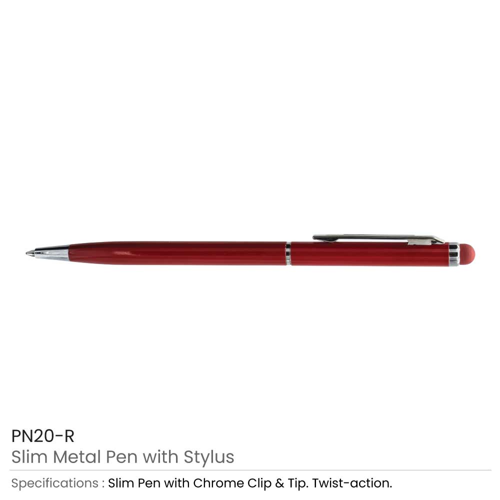 Slim Metal Pens with Stylus