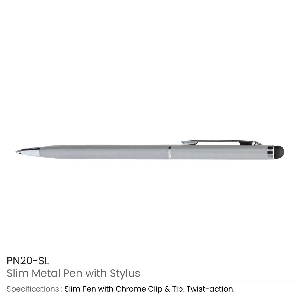 Slim Metal Pens with Stylus