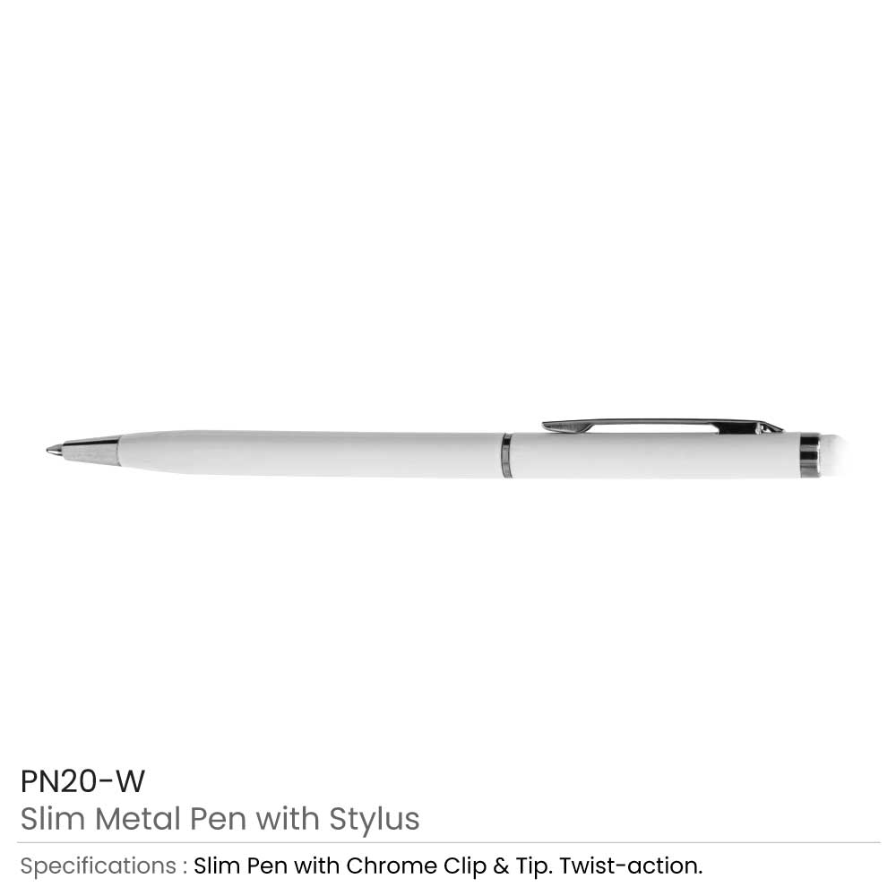 Slim Metal Pens with Stylus