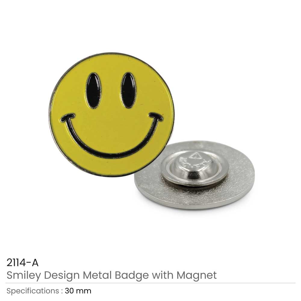 Smiley Metal Badges