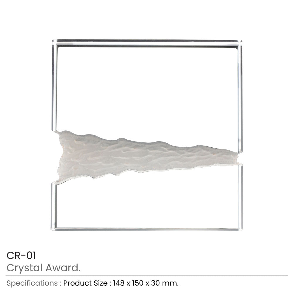 Square Crystal Awards in Hardboard Box