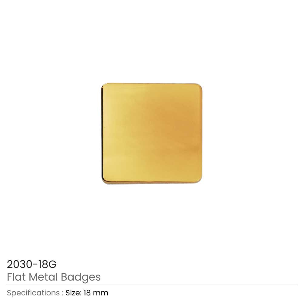 Square Flat Metal Badges