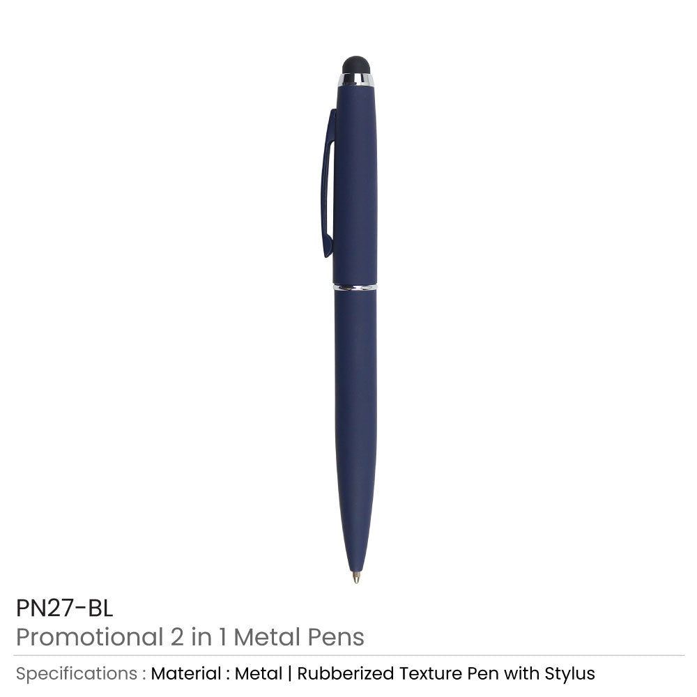 Stylus Metal Pens Rubberized &amp; Twist-action