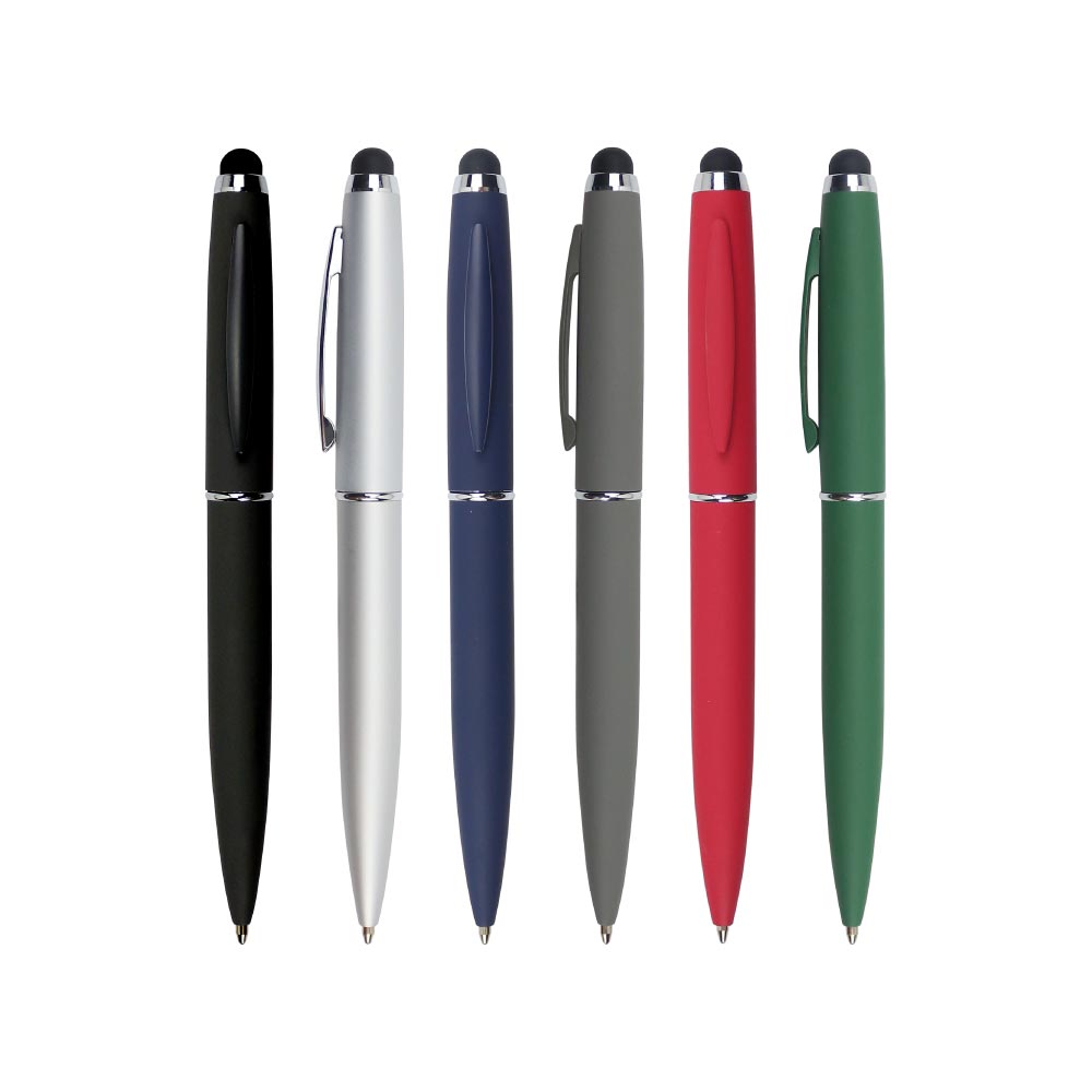 Stylus Metal Pens Rubberized &amp; Twist-action