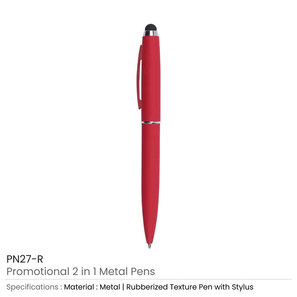 Stylus Metal Pens Rubberized &amp; Twist-action