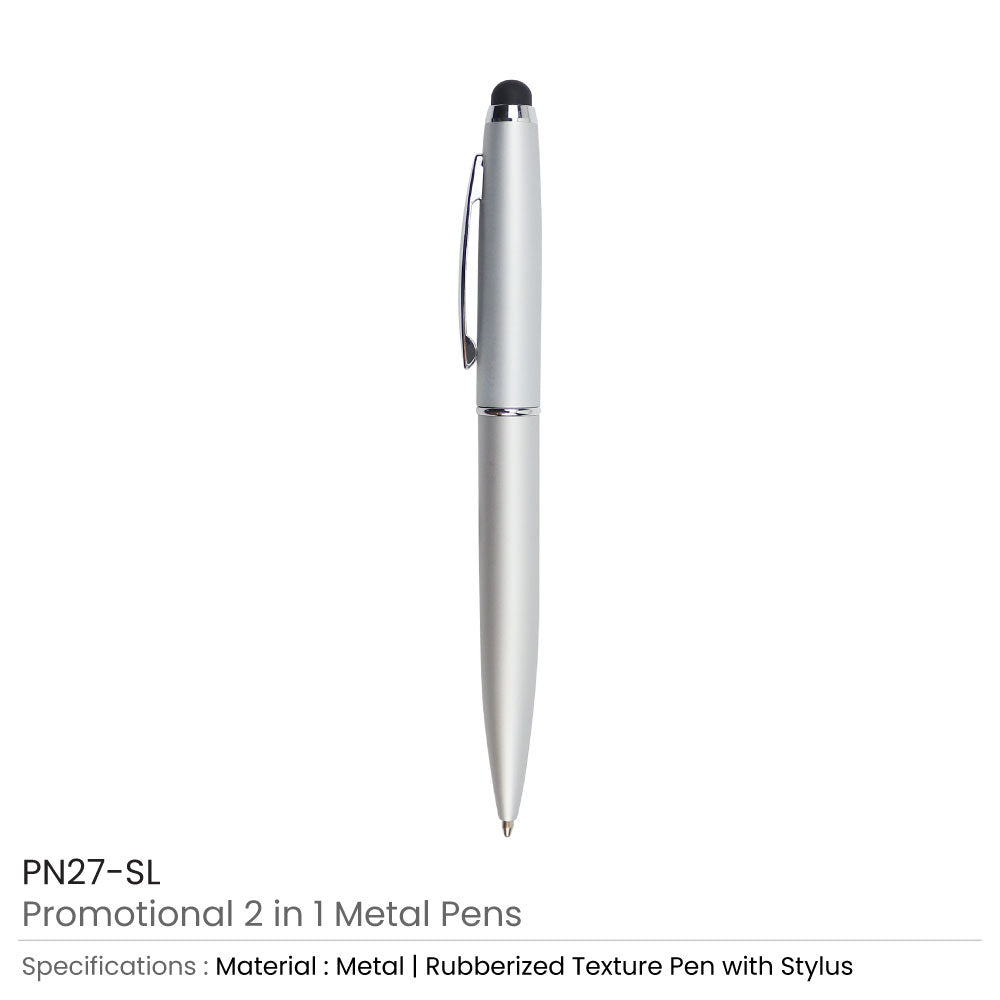 Stylus Metal Pens Rubberized &amp; Twist-action