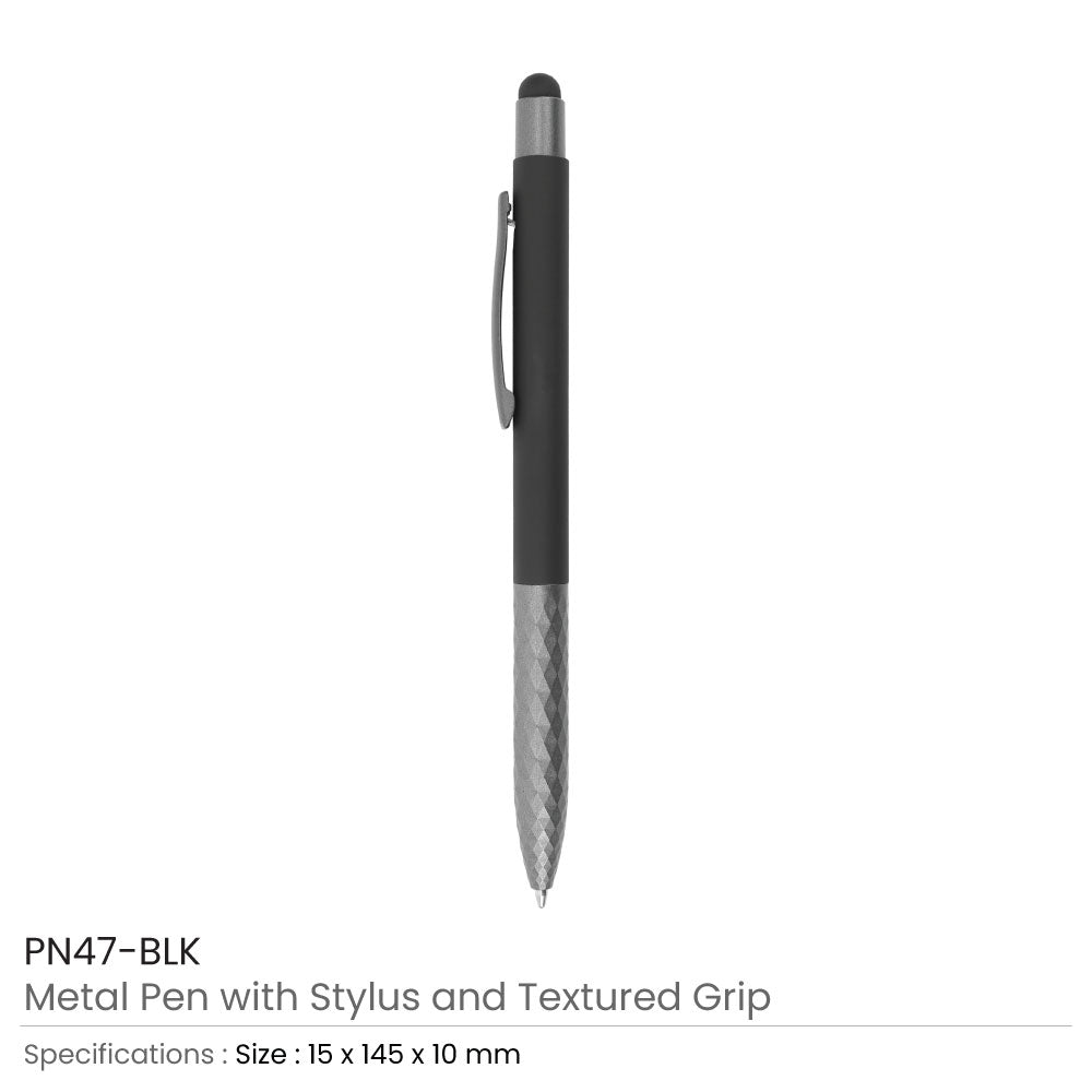 Stylus Metal Pens with Textured Grip