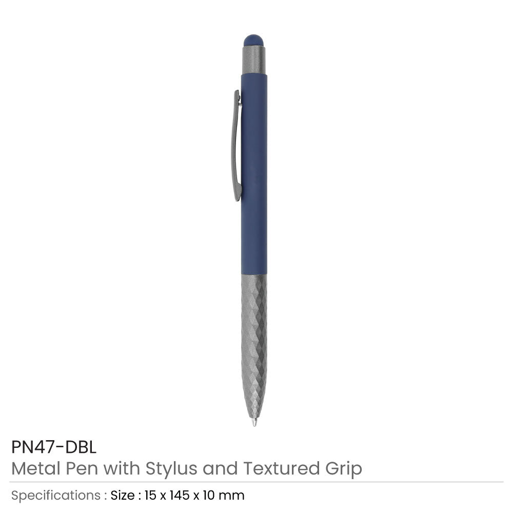 Stylus Metal Pens with Textured Grip