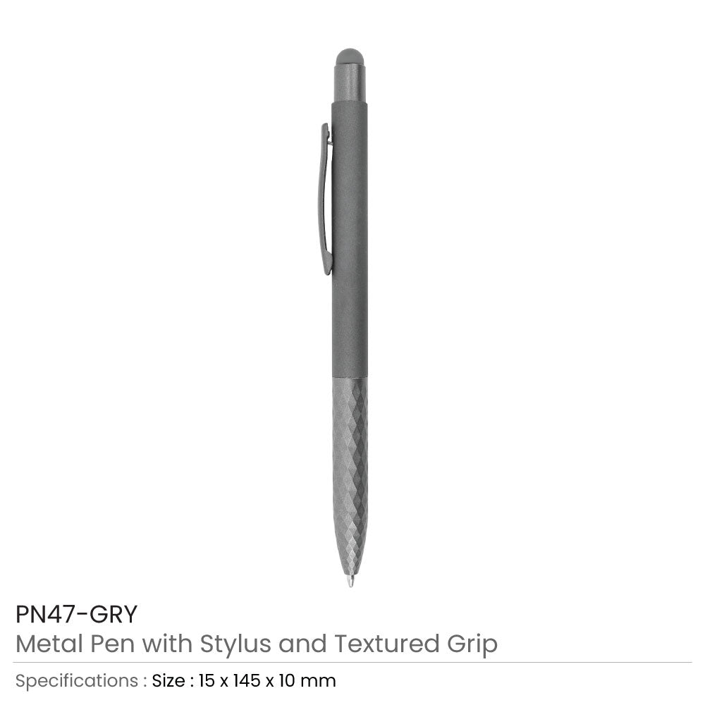 Stylus Metal Pens with Textured Grip