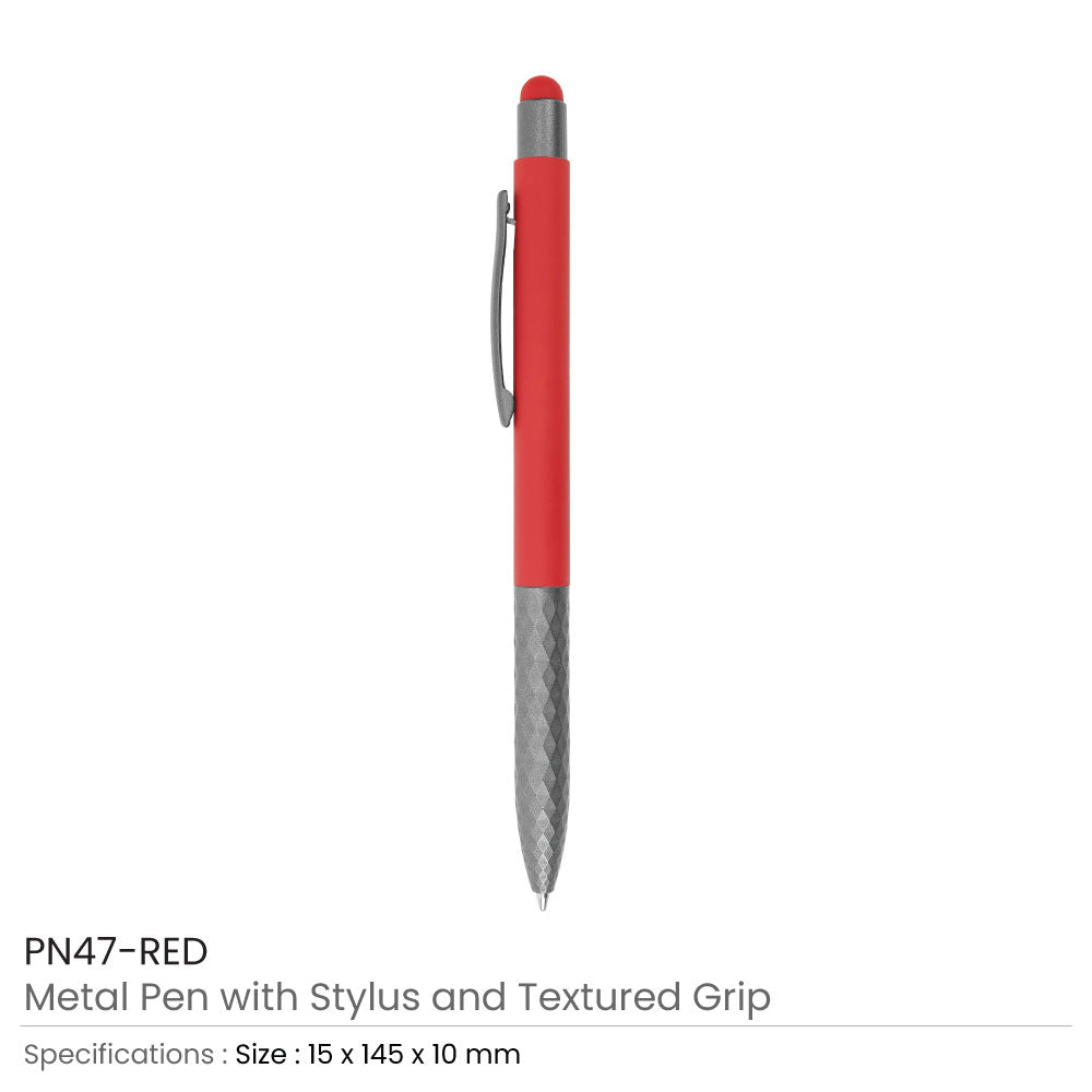 Stylus Metal Pens with Textured Grip