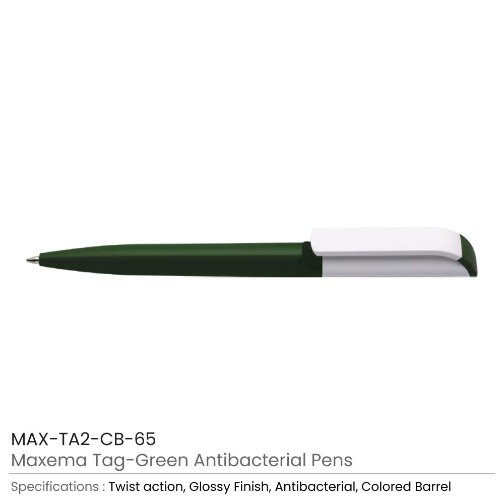 Tag Green Anti-Bacterial Pens