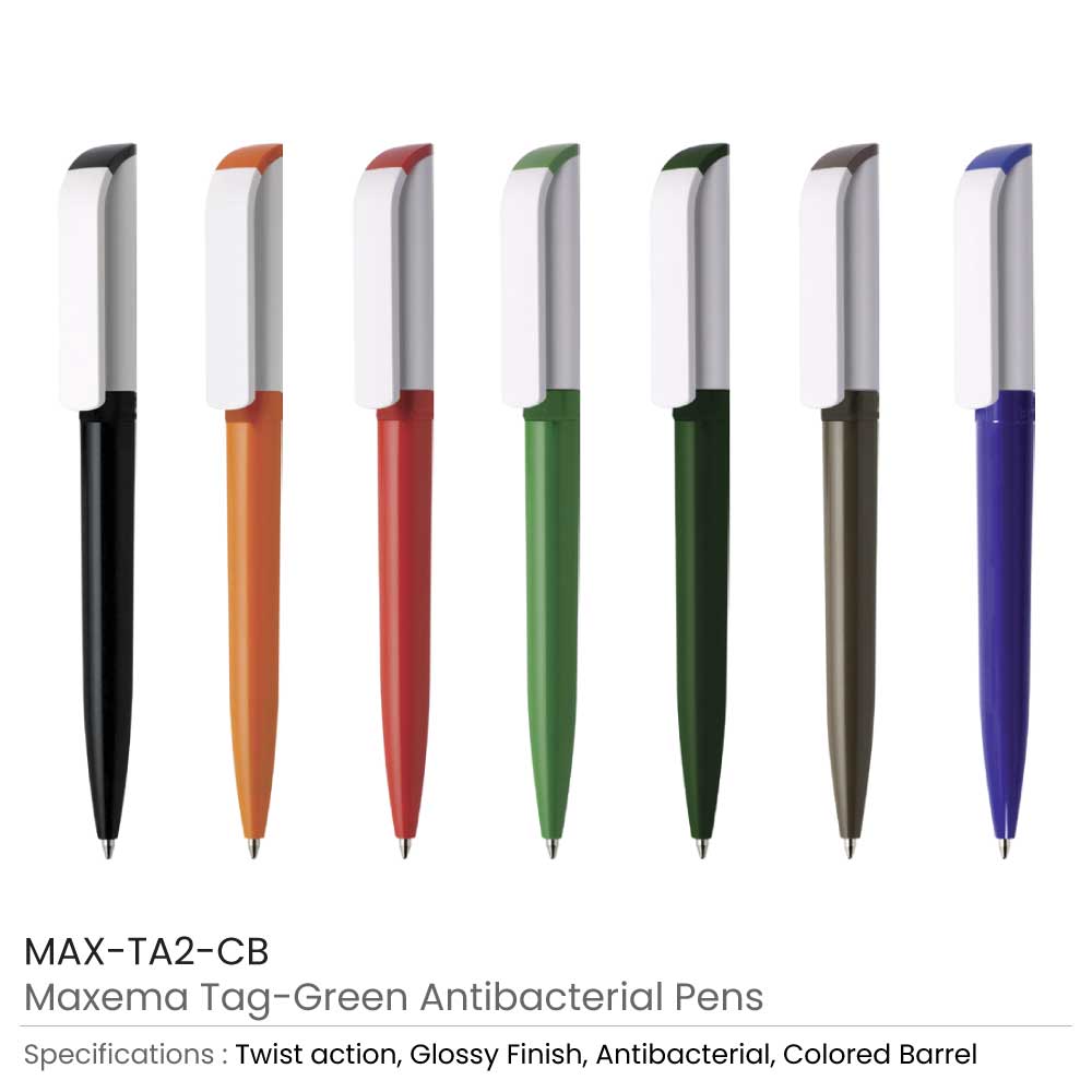 Tag Green Anti-Bacterial Pens