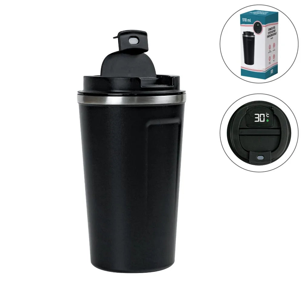 Temperature Display Black Tumblers in SS 510ml