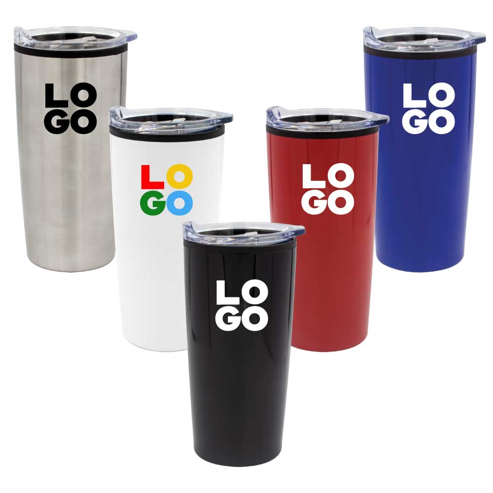 Double-Wall Travel Mugs with Clear Lid