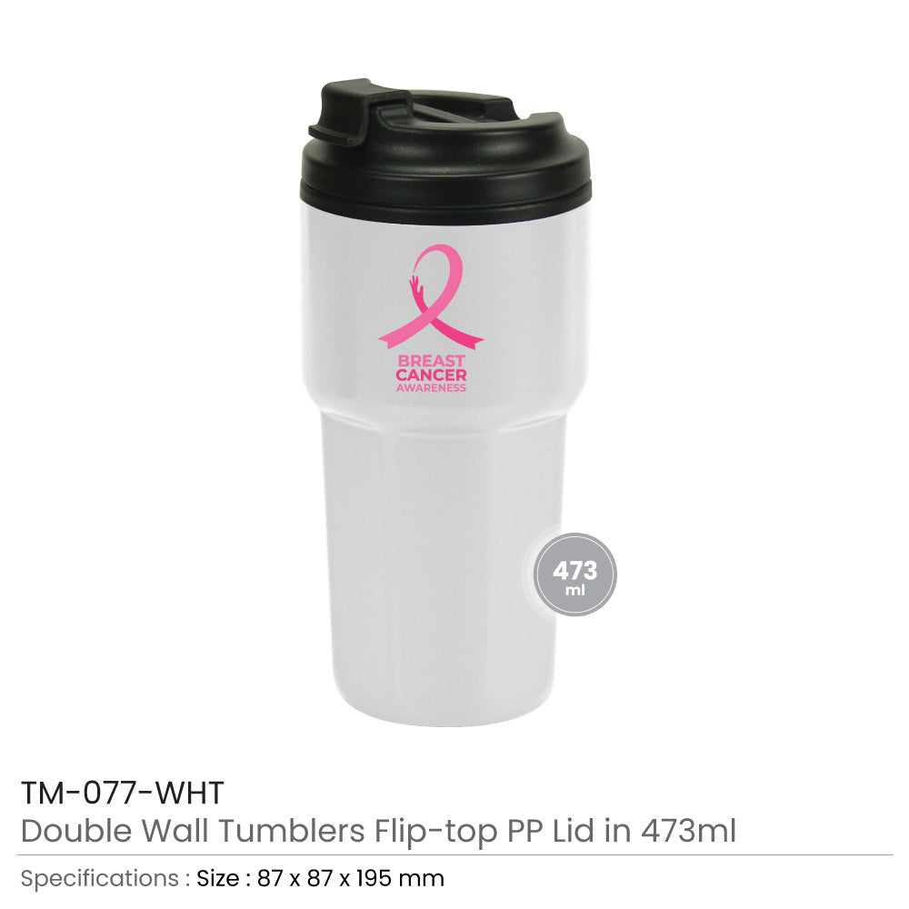 Tumblers with Breast Cancer Awareness Logo