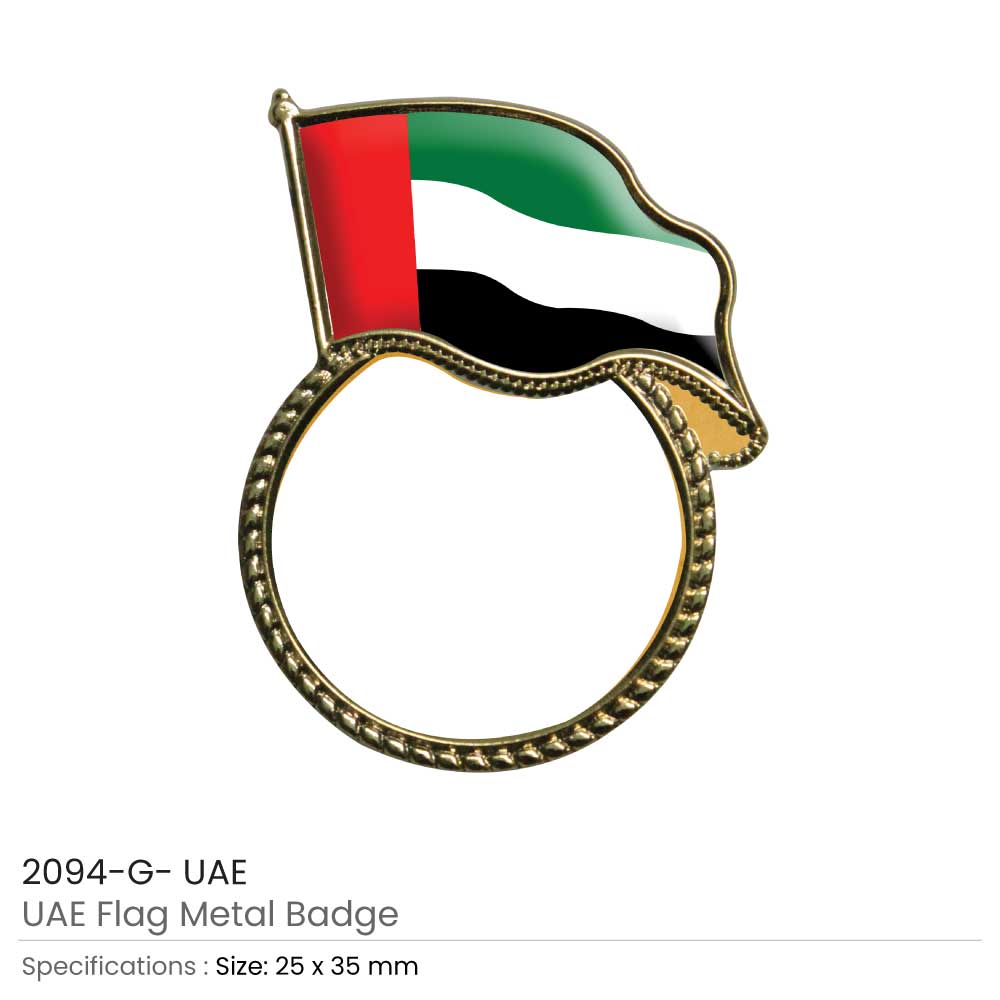 UAE Flag Metal Badges