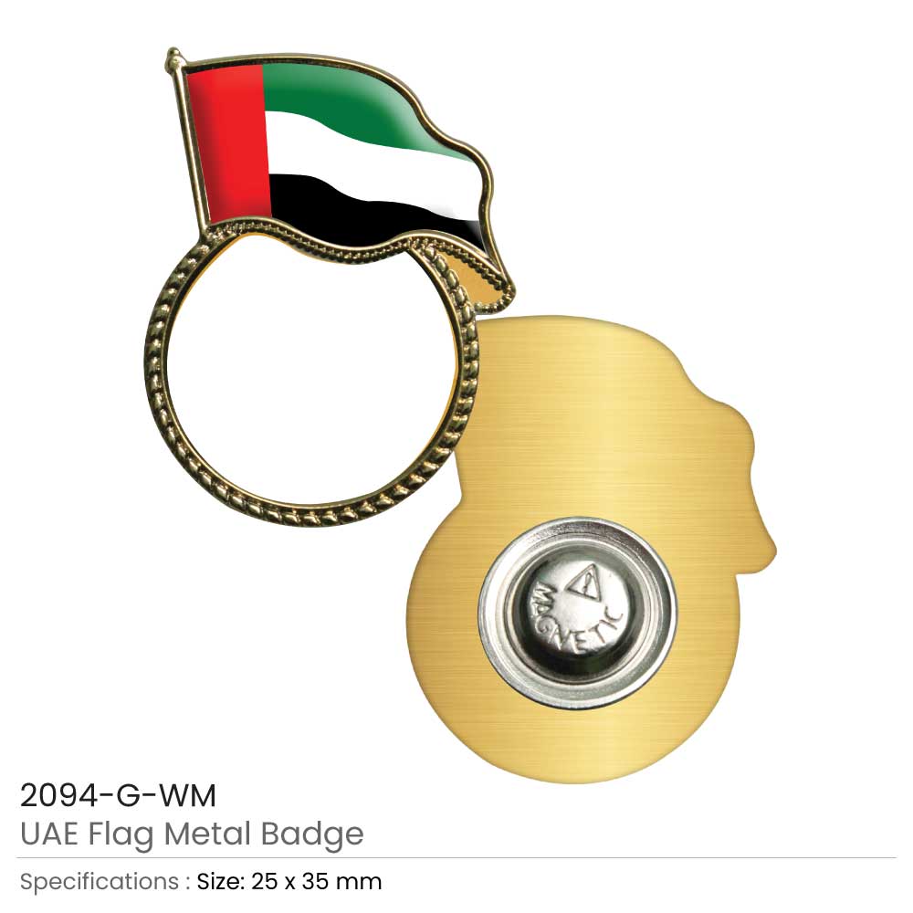 UAE Flag Metal Badges with Magnet