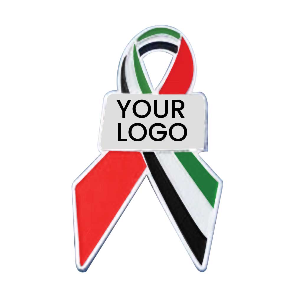 UAE Flag Ribbon Metal Badges