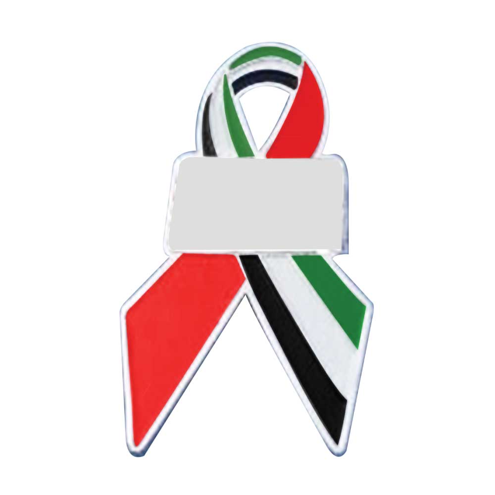 UAE Flag Ribbon Metal Badges