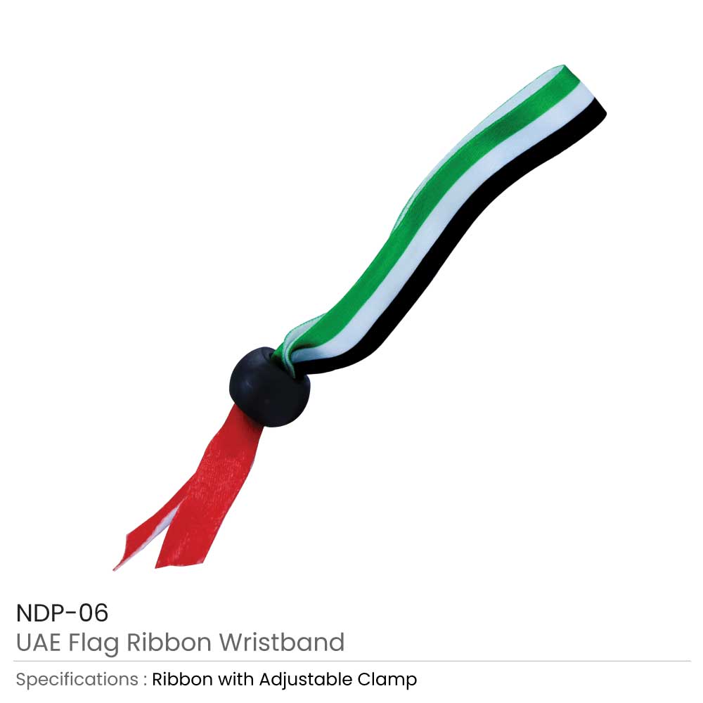 UAE Flag Ribbon Wristbands