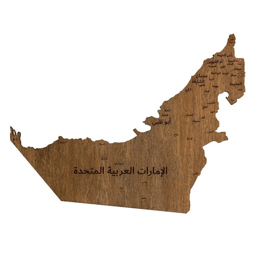 UAE Wooden Map