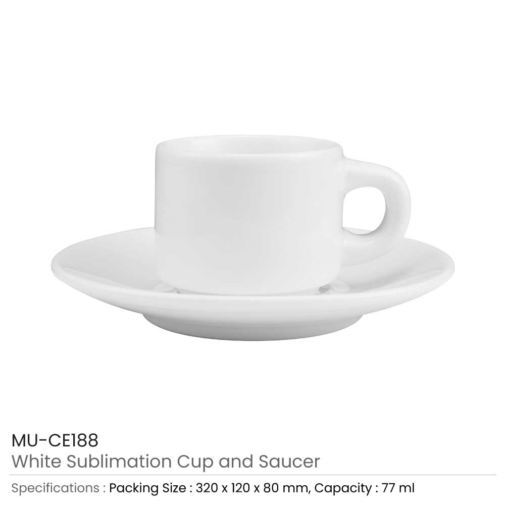 White Cup and Saucer 77ml