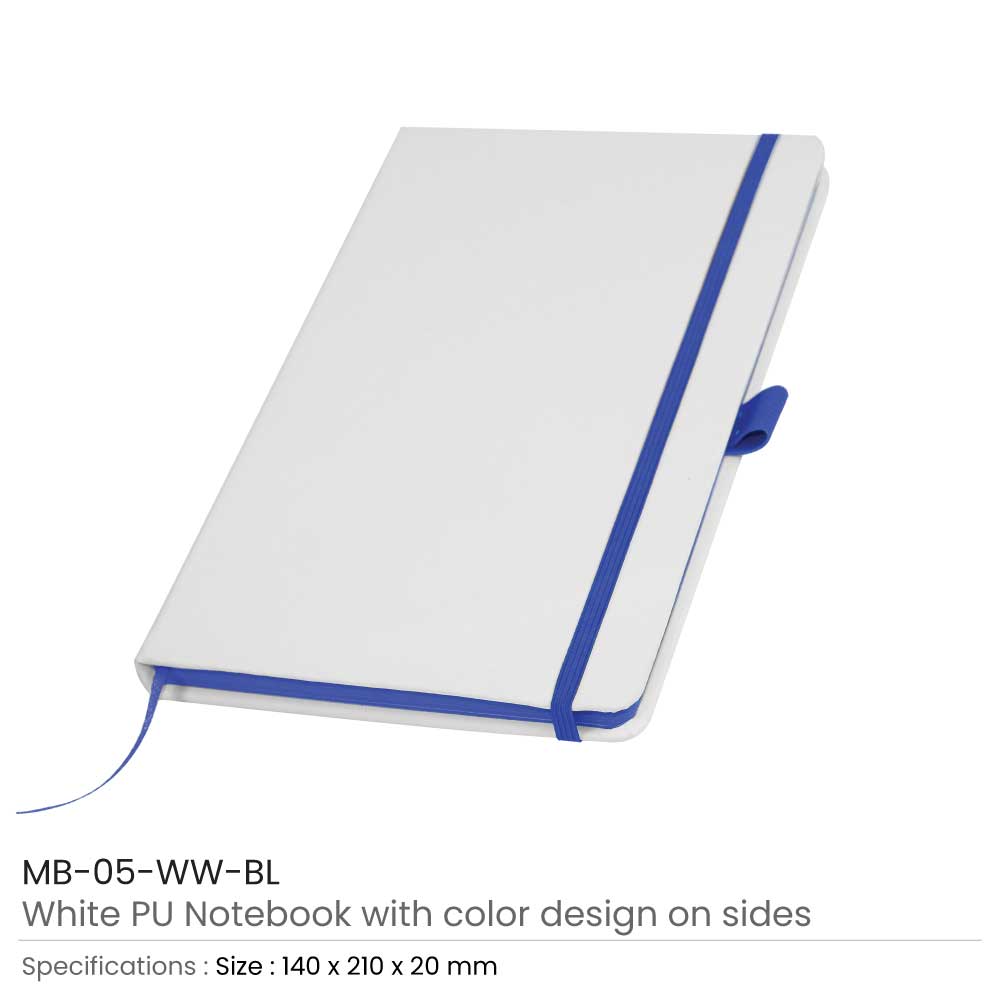 White PU Leather Cover Notebooks