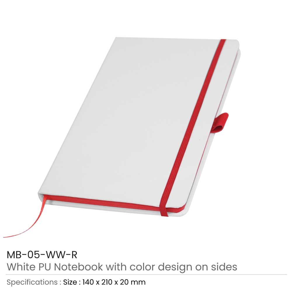 White PU Leather Cover Notebooks