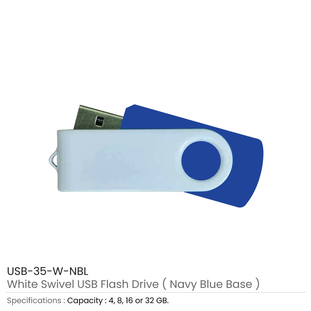 White Swivel USB Flash Drives