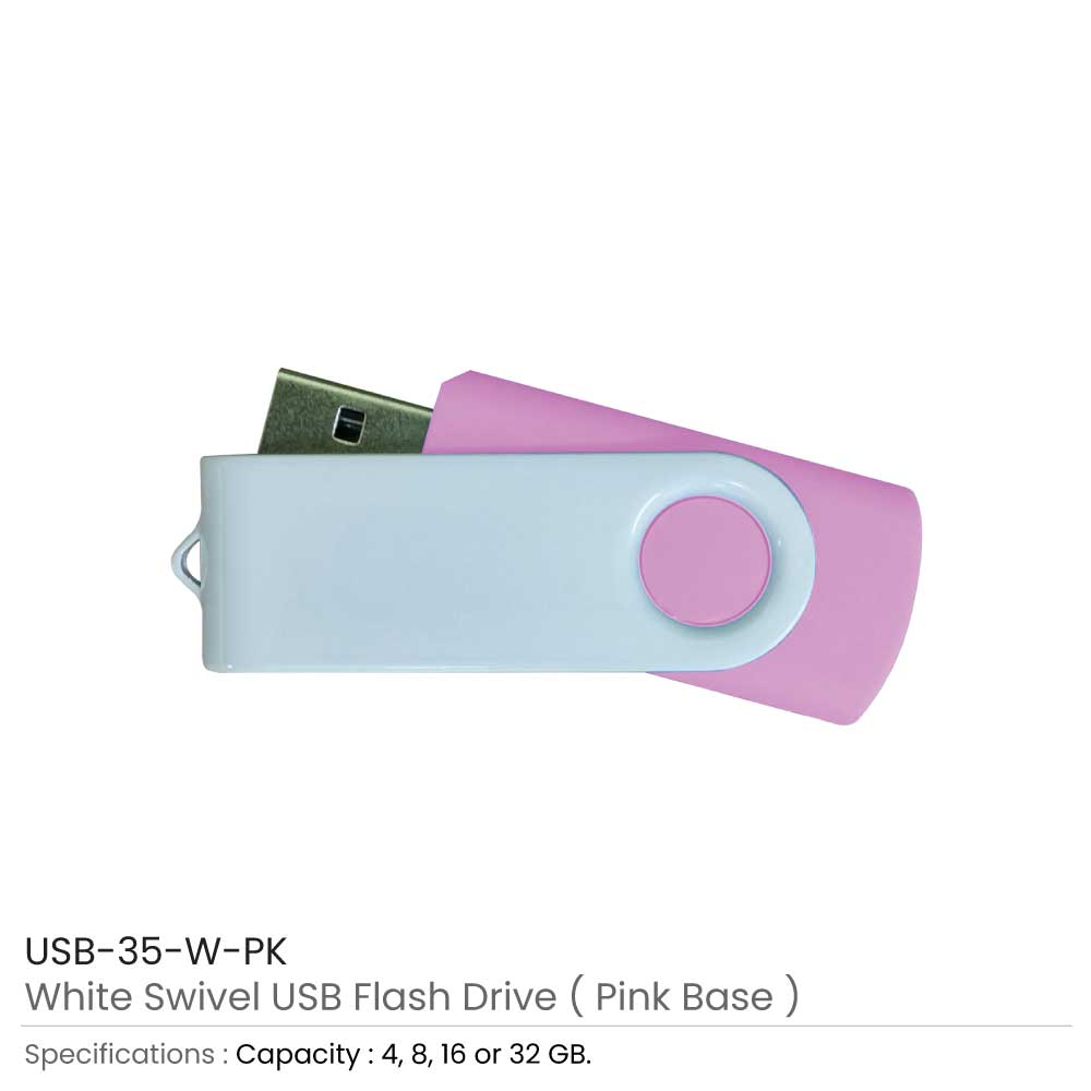 White Swivel USB Flash Drives