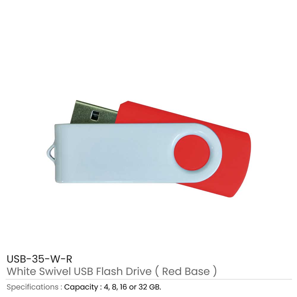 White Swivel USB Flash Drives