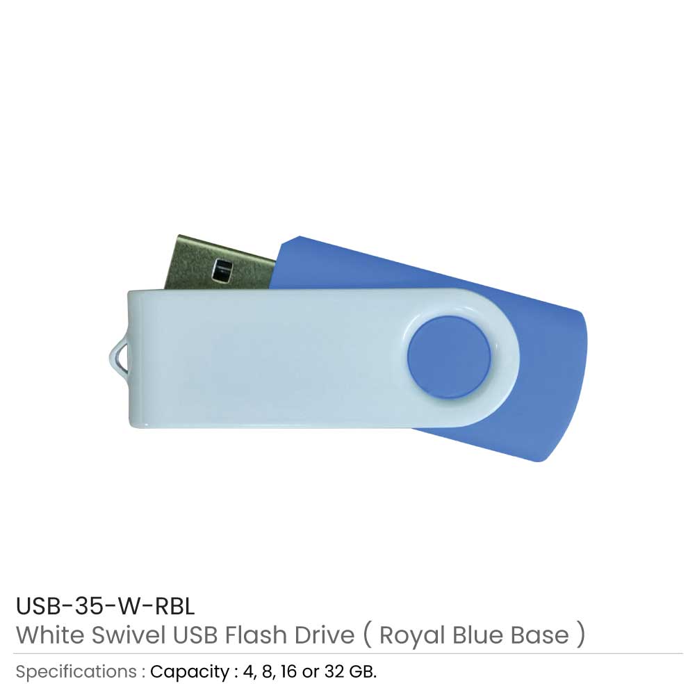 White Swivel USB Flash Drives