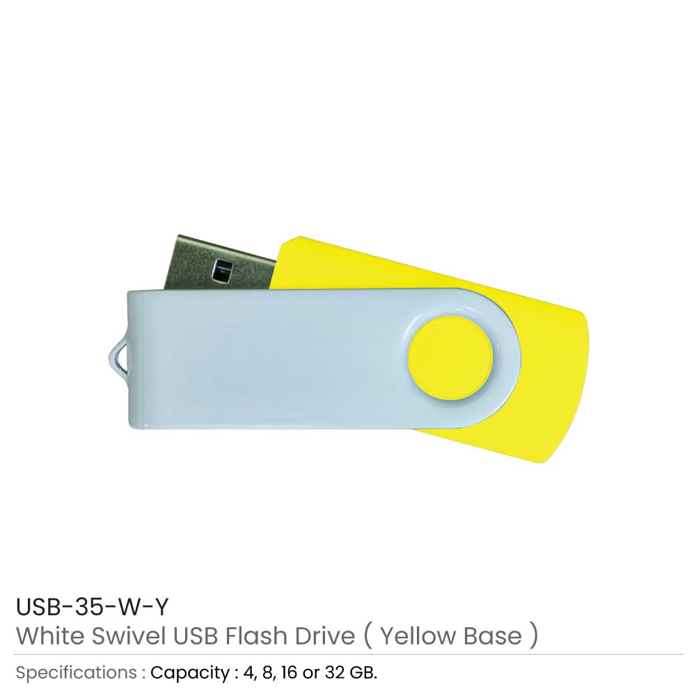 White Swivel USB Flash Drives