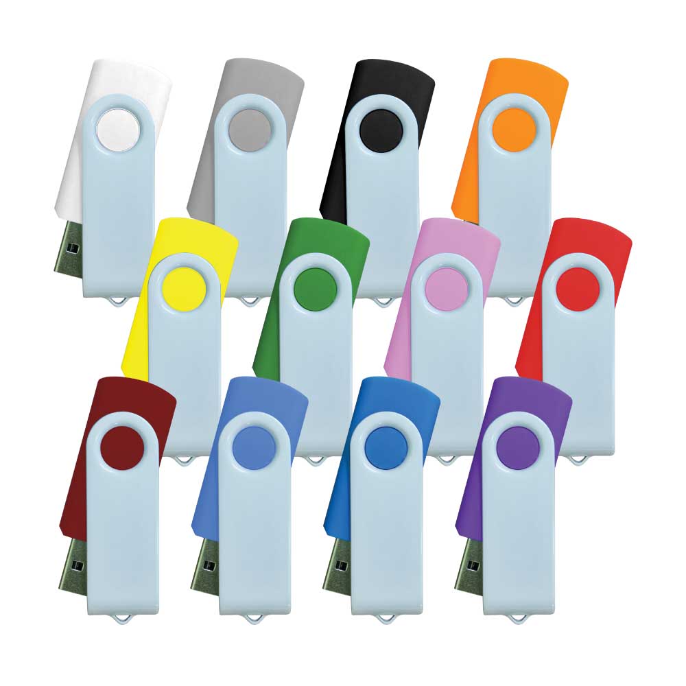 White Swivel USB Flash Drives