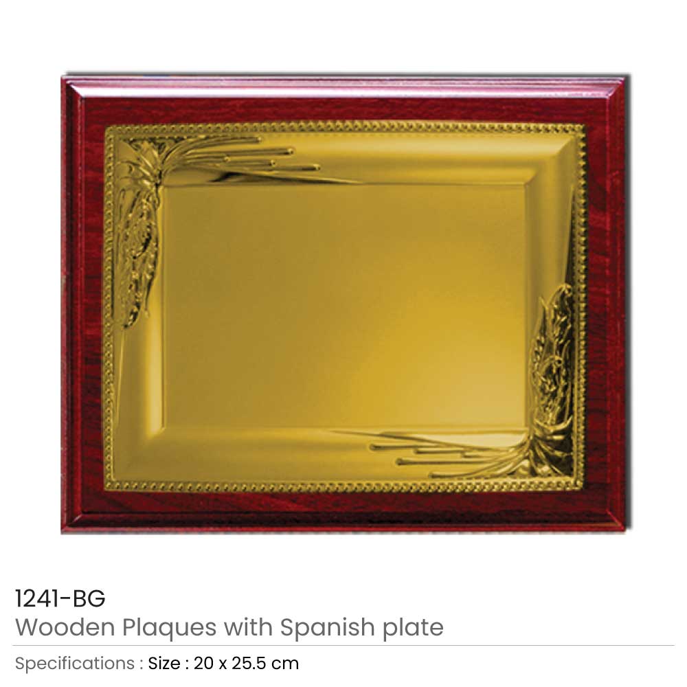 Wooden Plaques with Gold Spanish Plate