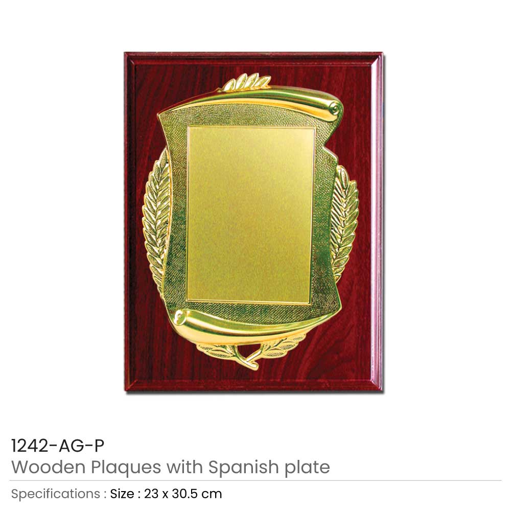 Wooden Plaques with Spanish Plate