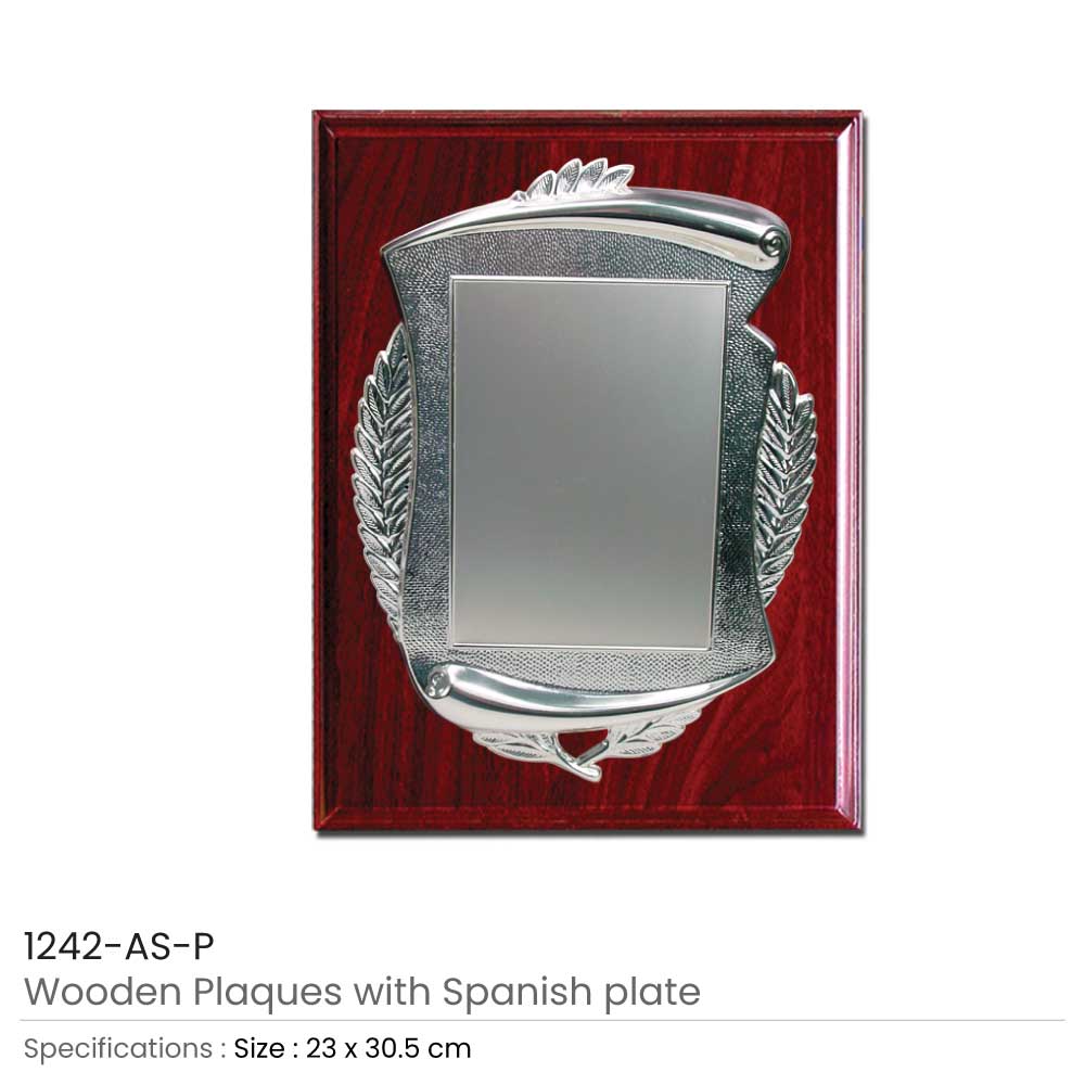 Wooden Plaques with Spanish Plate