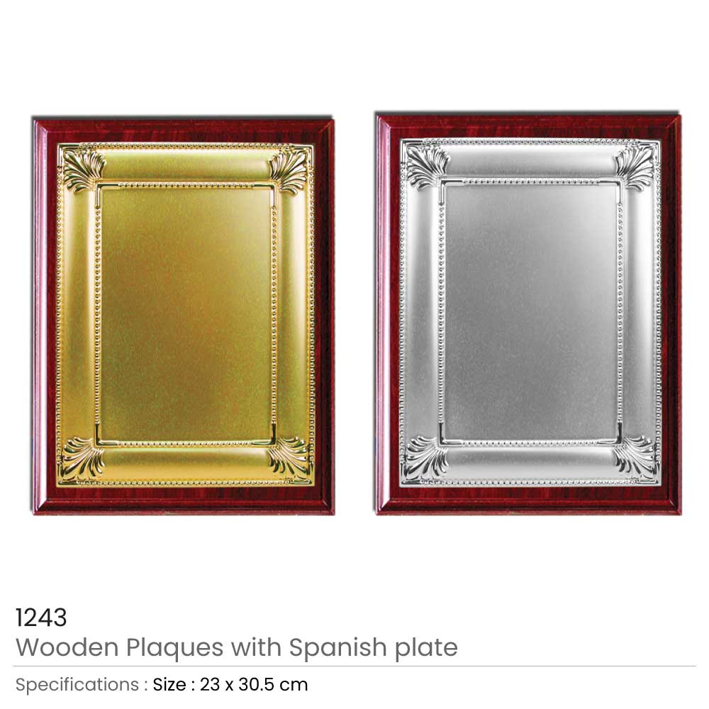 Wooden Plaques with Spanish Plate