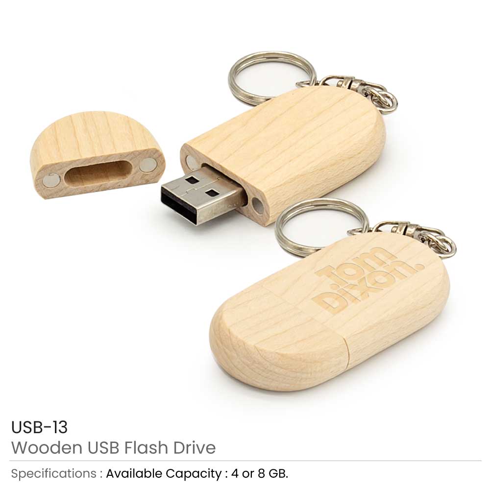 Wooden USB with Key Holder