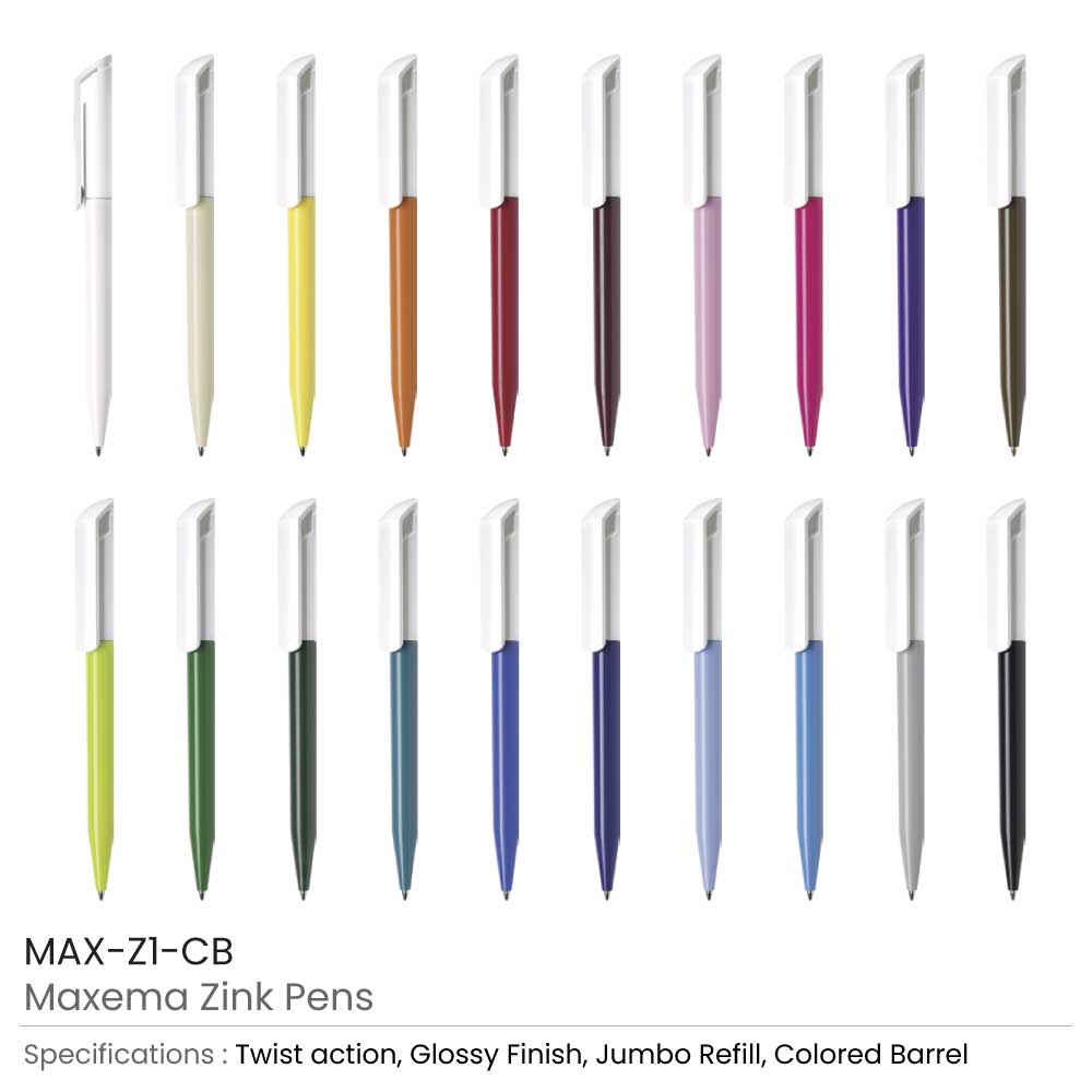 Maxema Zink Pens Colored Barrel