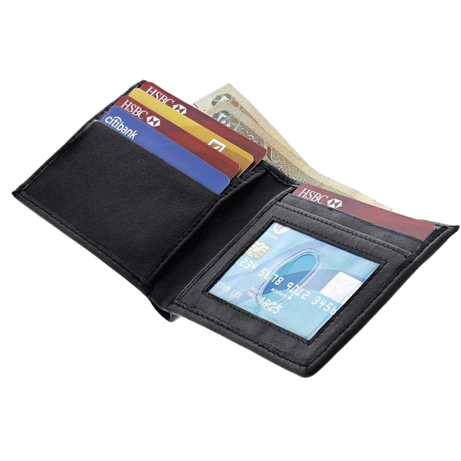 Set of Mens Wallet, Flashlight Keyring and Metal Pen