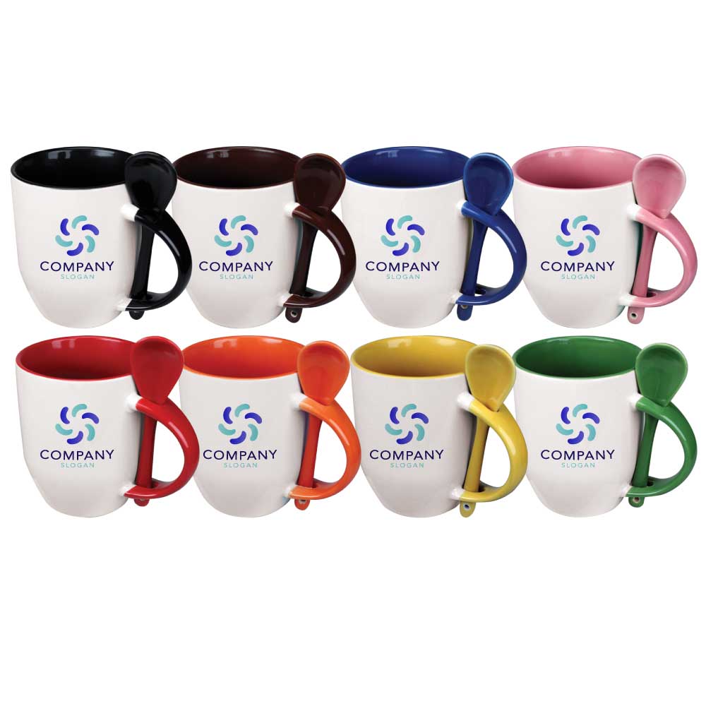 Ceramic Mugs with Spoon