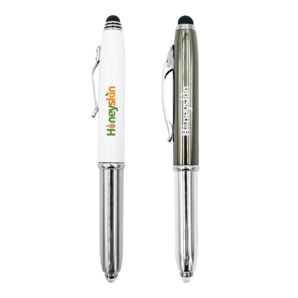 3 in 1 Metal Pens with Stylus and Light