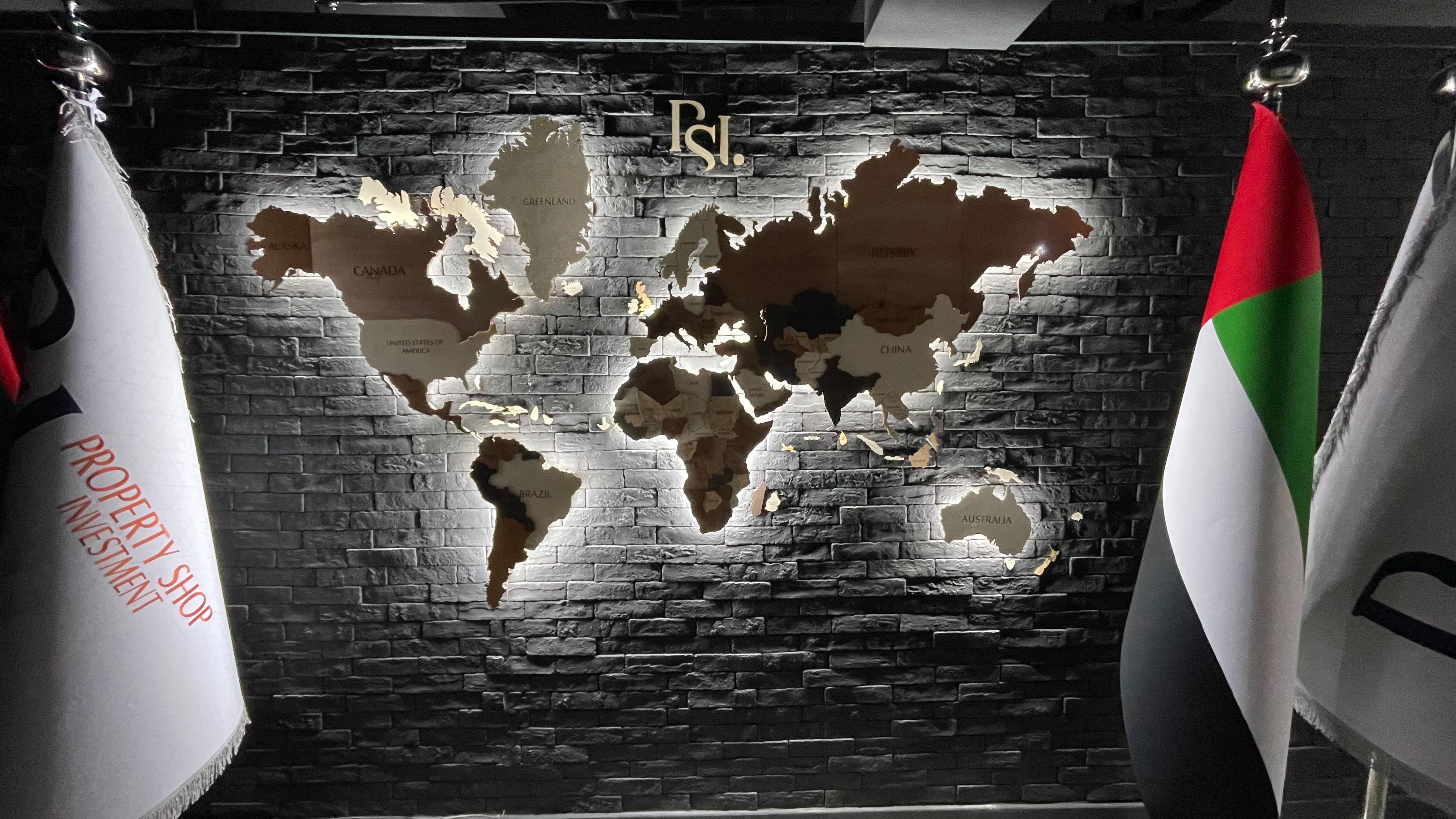 Wooden World Map with LED Light