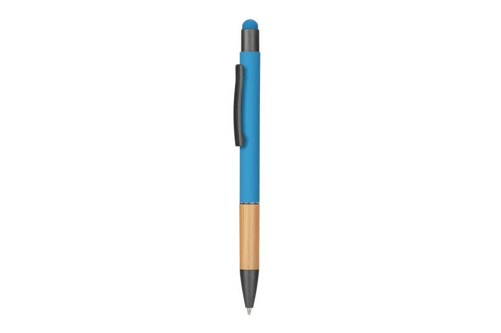 Metal Stylus Pen with Bamboo Grip - Blue
