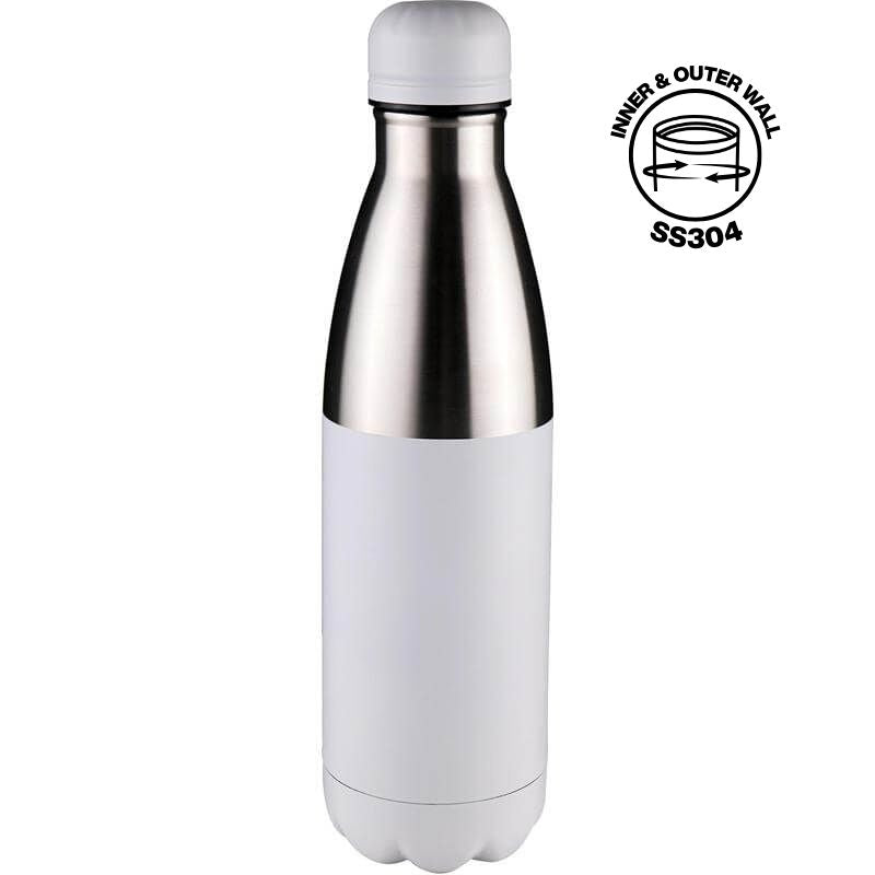 Double Wall Stainless Steel Water Bottle - White