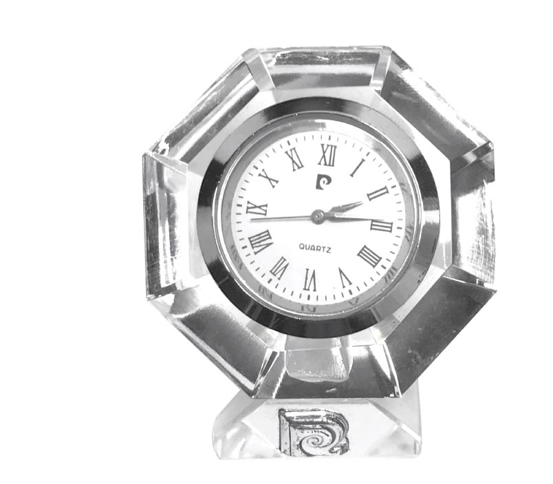 Pierre Cardin Crystal Hexagon Desk Clock - Small