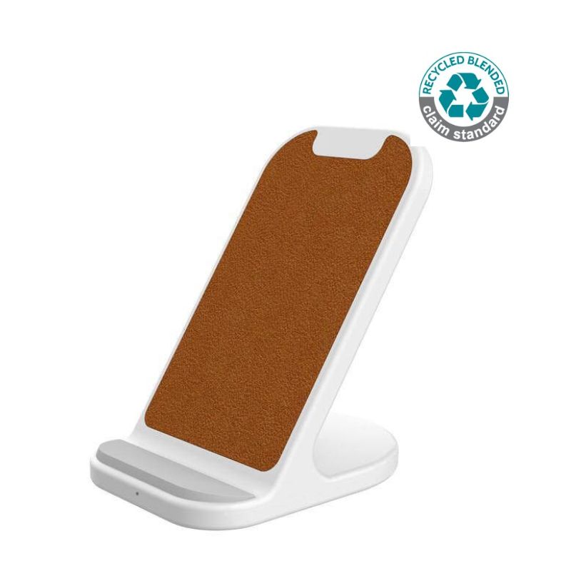 Recycled 10W Wireless Charger Phone Stand - White