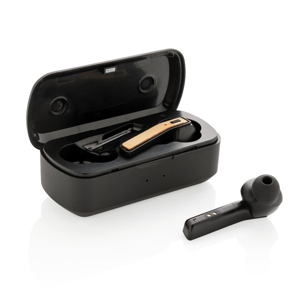 Bamboo Free Flow TWS Earbuds in Charging Case - Black